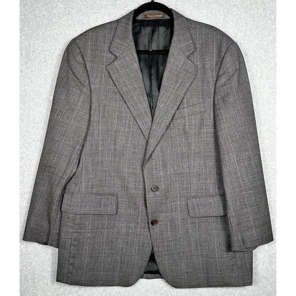 Ralph‎ Lauren Blazer Wool 42R  Black And White Plaid 3 Button Front